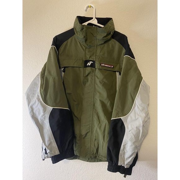 Nordica Mens Ski Jacket M-L Olive Green Winter Snow Coat Waterproof Heavy Duty